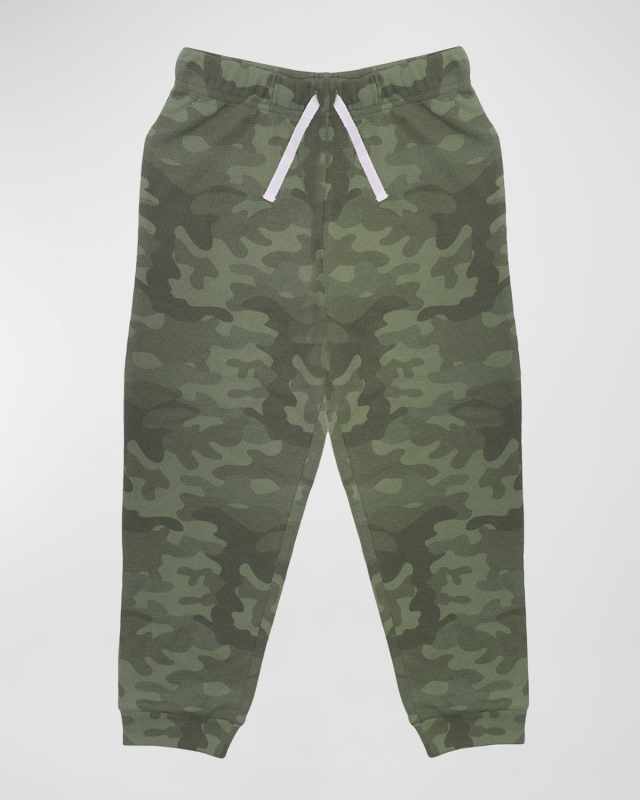 Boy's Mason Camo-Print Waffle Knit Joggers, Size 2-8